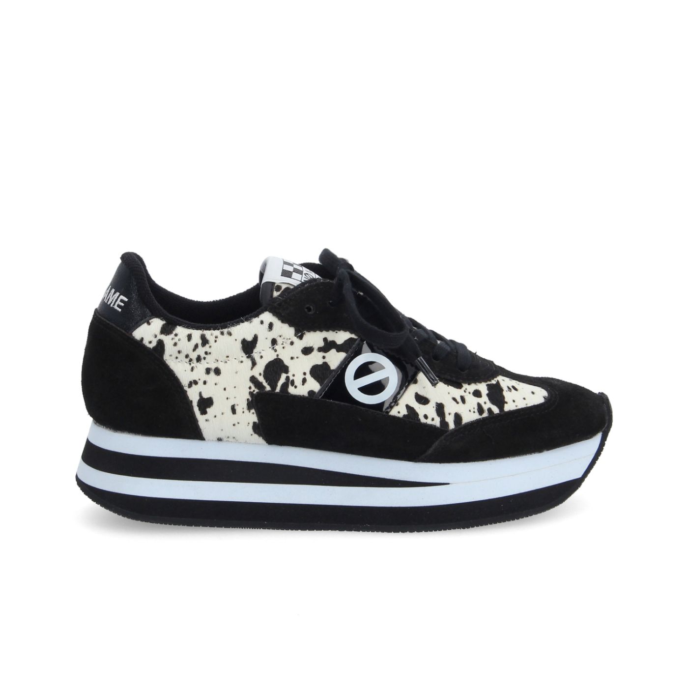 FLEX M JOGGER W - PRINT COW/SUEDE - BLANC/NOIR